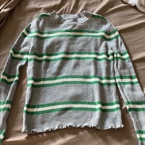 BP Striped Ribbed Long Sleeve Top